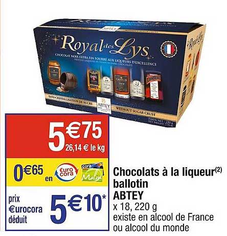 chocolats à la liqueur ballotin abtey