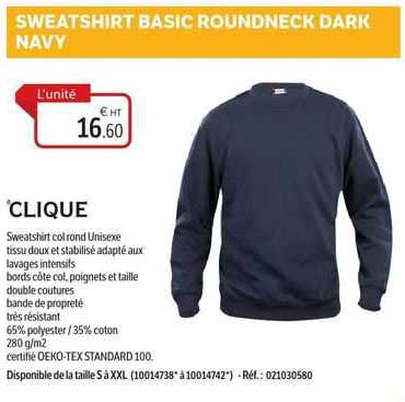 clique sweatshirt basic roundneck dark navy