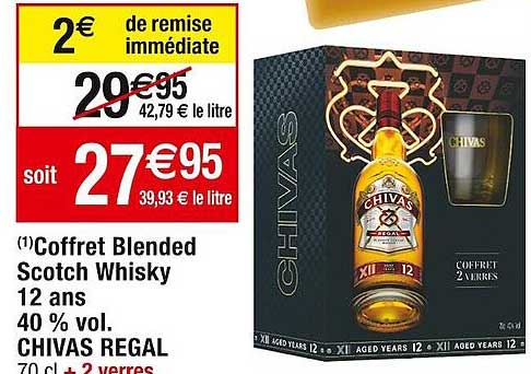 coffret blended scotch whisky 12 ans 40% vol. chivas régal