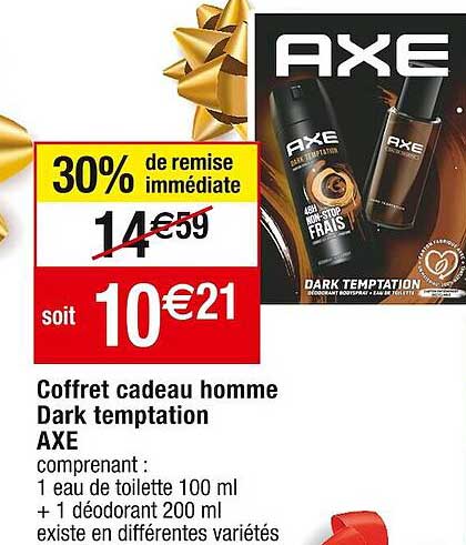 coffret cadeau homme dark temptation axe