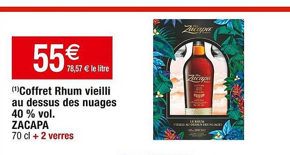 coffret rhum vieilli au dessus des nuages 40% vol. zacapa