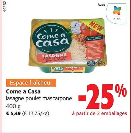 Come A Casa Lasagne Poulet Mascarpone
