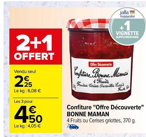 confiture "offre découverte" bonne maman