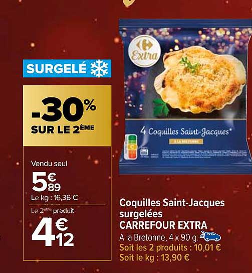 coquilles saint-jacques surgelées carrefour extra