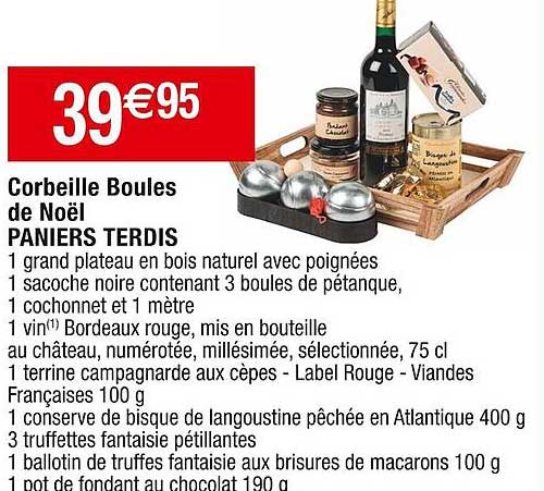 corbeille boules de noël paniers terdis