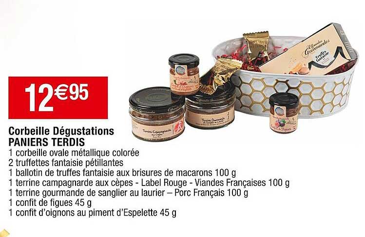 corbeille dégustations paniers terdis