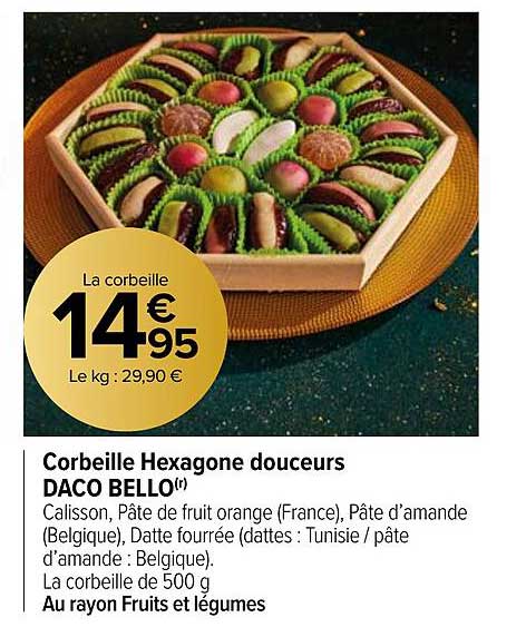 corbeille hexagone douceurs daco bello