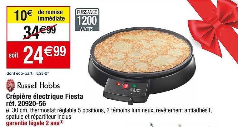 crêpière électrique fiesta russell hobbs