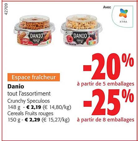 Crunchy Spéculoos, Céréales Fruits Rouges Danio