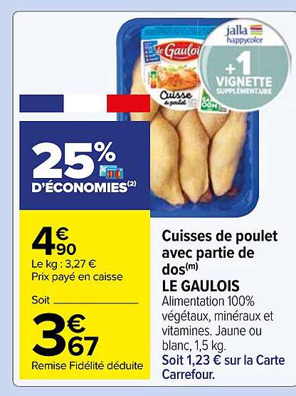 cuisses de poulet avec partie de dos le gaulois