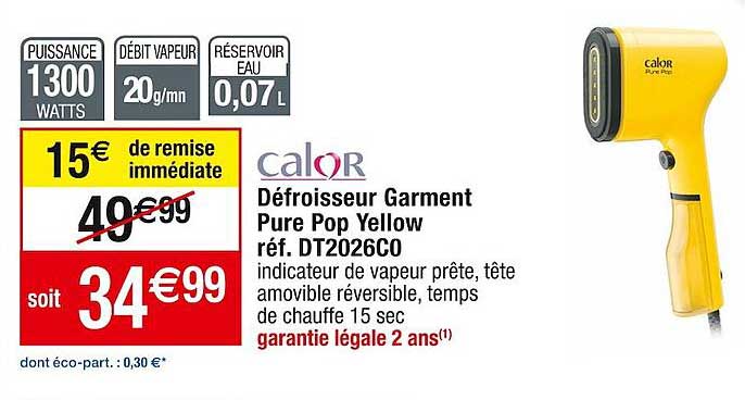 défroisseur garment pure pop yellow calor