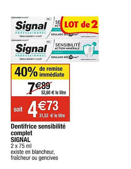 Dentifrice Sensibilité Complet Signal