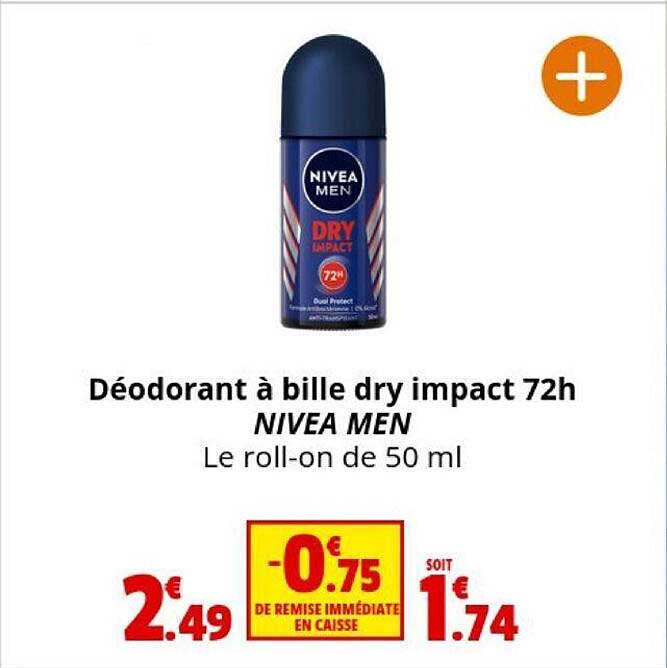 déodorant à bille dry impact 72 h nivea men