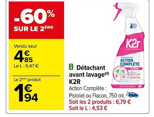 détachant avant lavage k2r