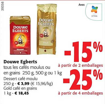 douwe egberts cafés moulus ou en grains