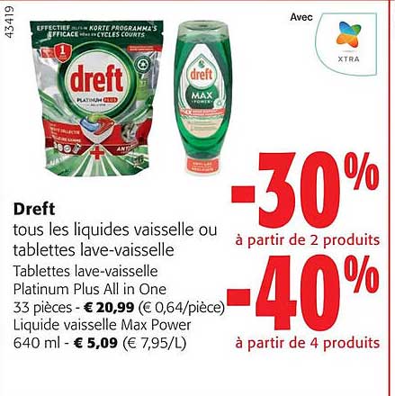 dreft tablettes lave-vaisselle ou liquide vaisselle
