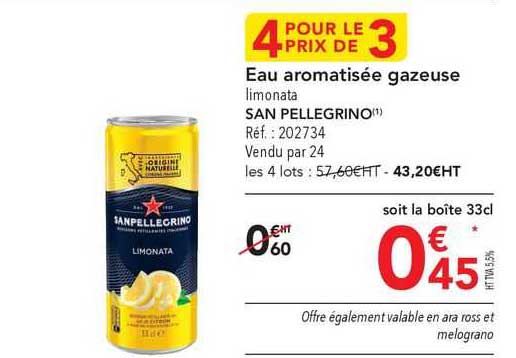 eau aromatisée gazeuse san pellegrino