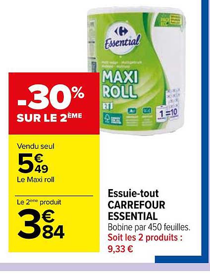 essuie-tout carrefour essential