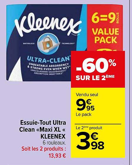 essuie-tout ultra clean «maxi xl» kleenex