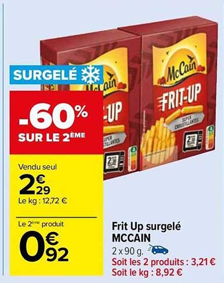 frit up surgelé mcCain