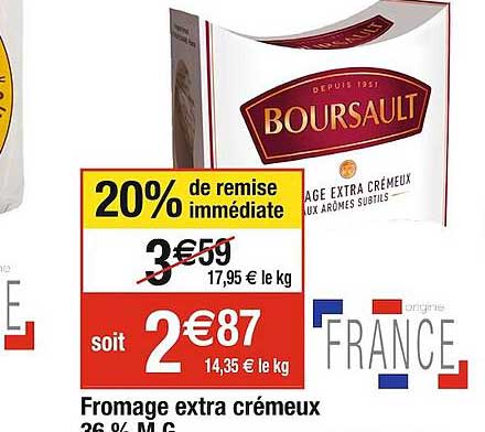 Fromage Extra Crémeux 36% Mg