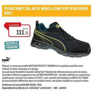 fuse knit black wns low s1p esd hro src puma