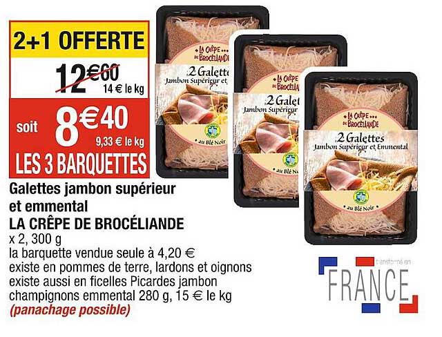 Galettes Jambon Supérieur Et Emmental La Crêpe De Brocéliande