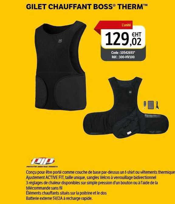 gilet chauffant boss therm