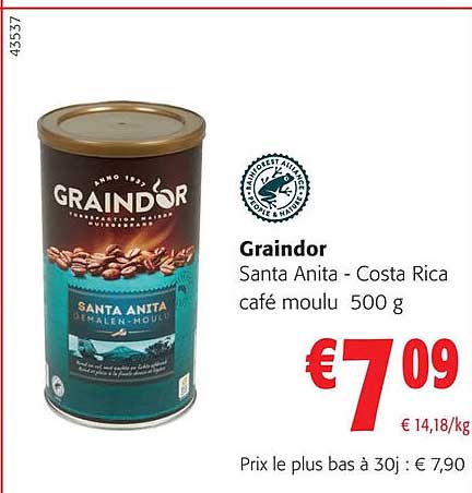 graindor santa anita - costa rica café moulu 500g