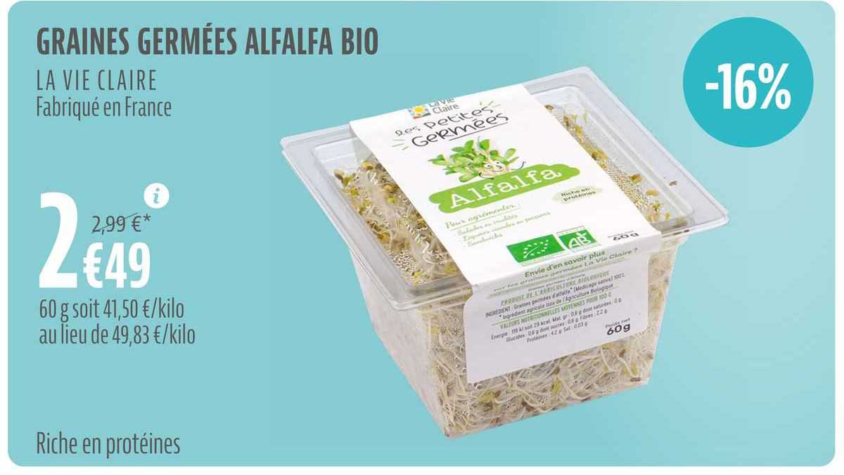 graines germées alfalfa bio