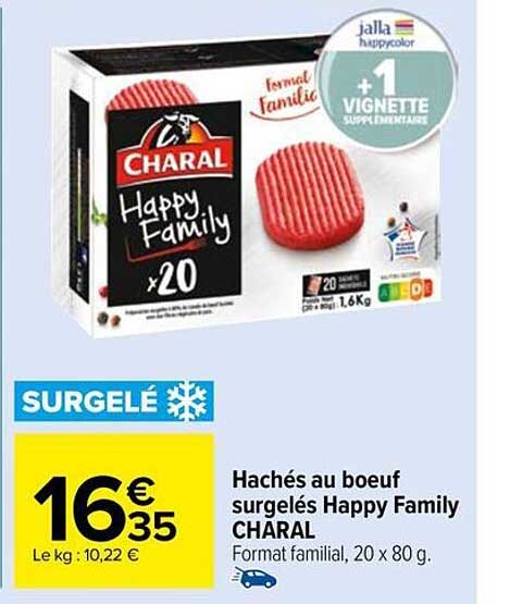 Hachés Au Bœuf Surgelés Happy Family Charal