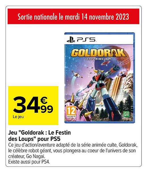 jeu "goldorak : le festin des loups" pour ps5