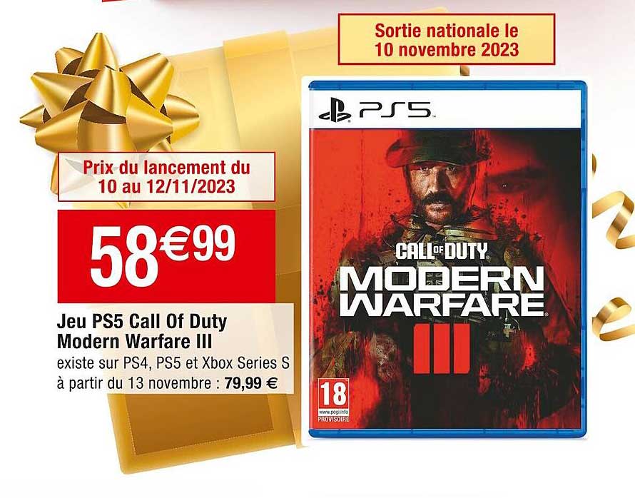 jeu ps5 call of duty modern warfare III