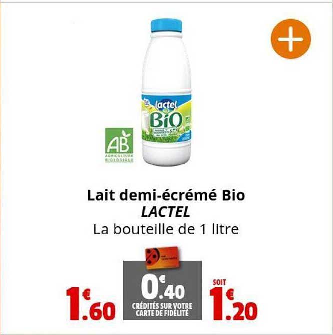 lait demi-écrémé bio lactel