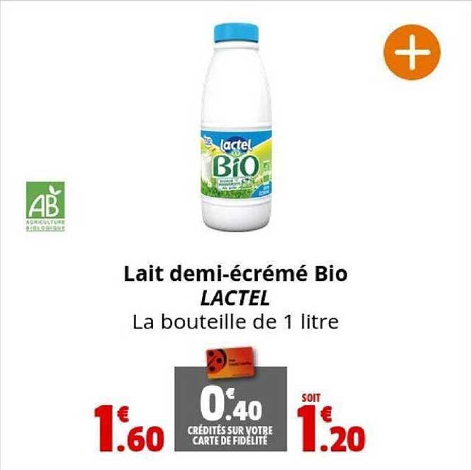 lait demi-écrémé bio lactel