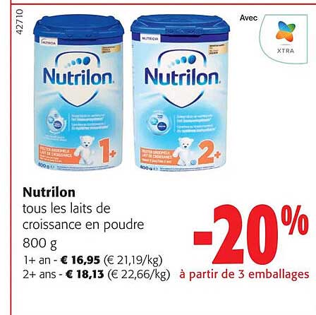 laits de croissance en poudre nutrilon