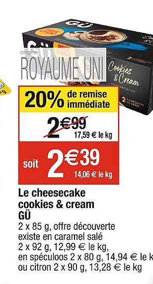 le cheesecake cookies & cream gü