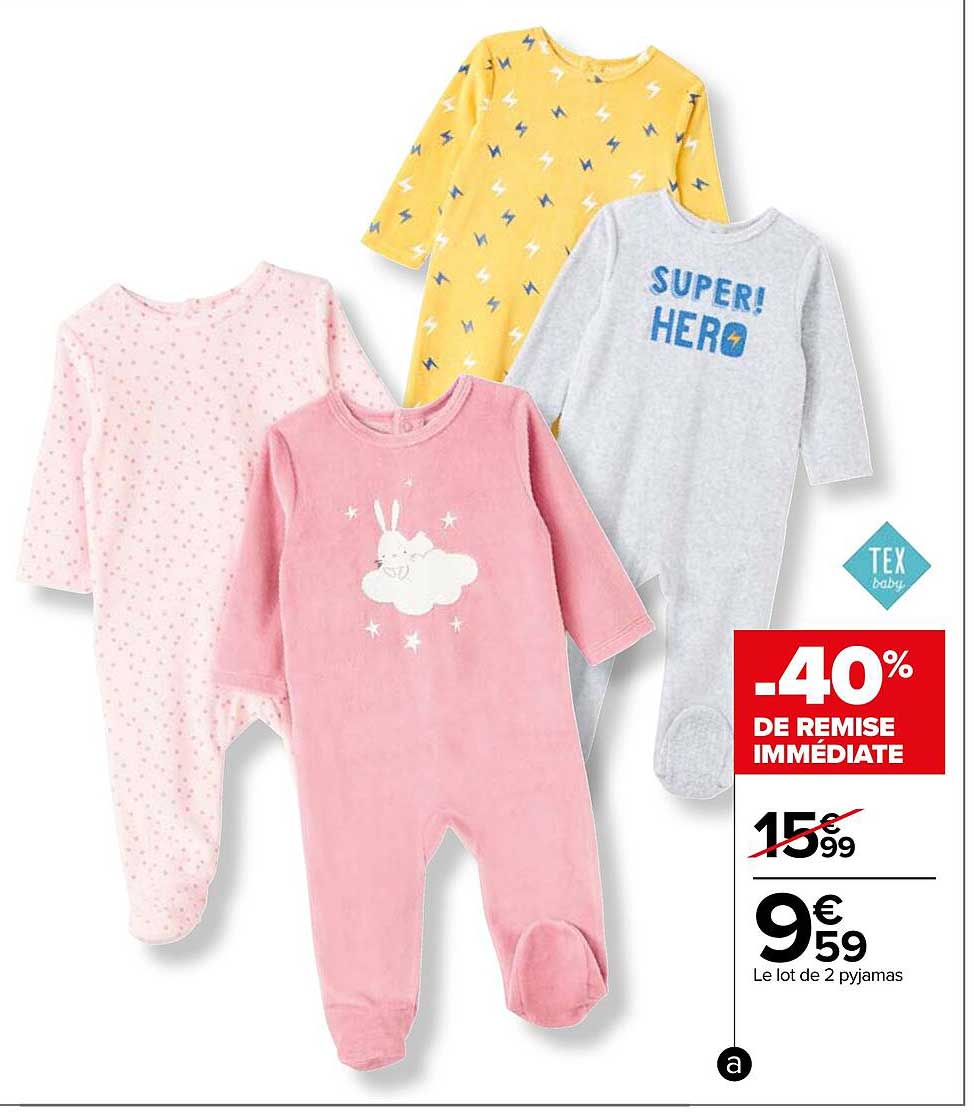 Le Lot De 2 Pyjamas Tex Baby