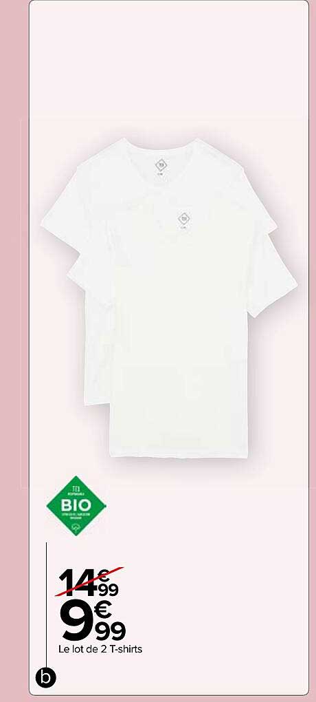 le lot de 2 t-shirts tex bio