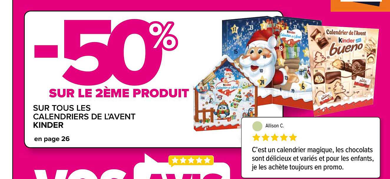 les calendriers de l'avent kinder