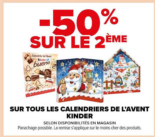les calendriers de l'avent kinder
