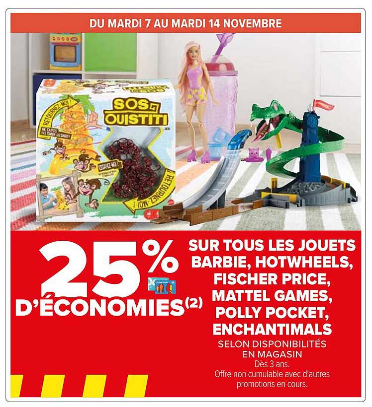 les jouets barbie, hot wheels, fischer price, mattel games, polly pocket, enchantimals