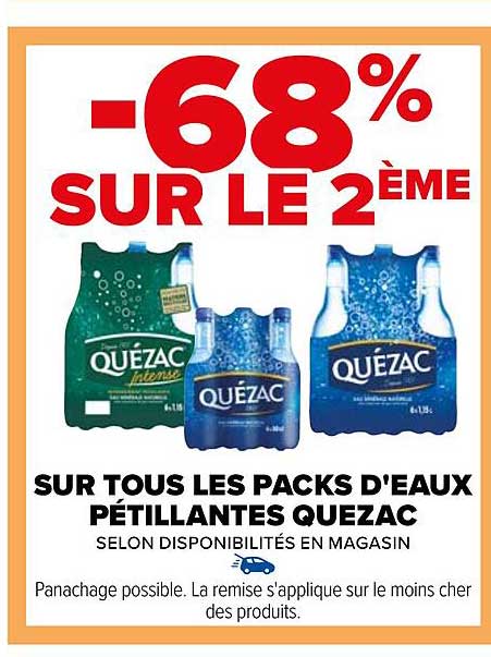 les packs d'eaux pétillantes quézac