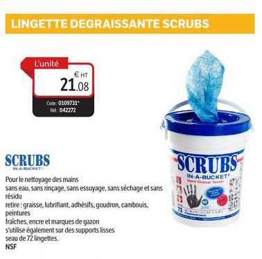 lingette dégraissante scrubs