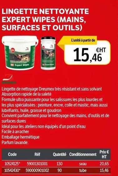 lingette nettoyante expert wipes