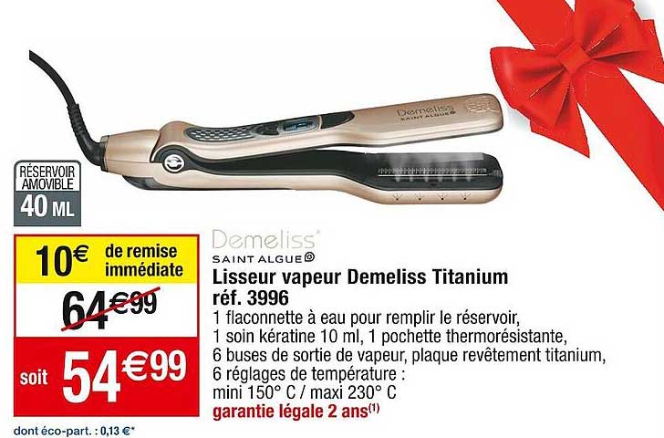 lisseur vapeur demeliss titanium demeliss saint algue