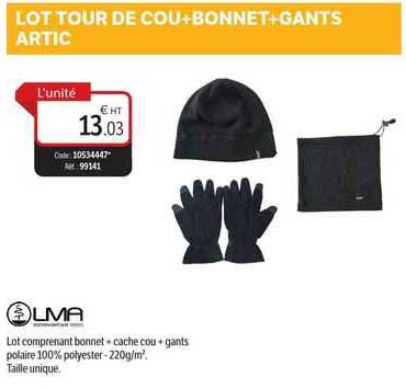 Lot Tour De Cou+bonnet+gants Artic Lma