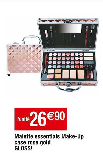 mallette essentials make-up case rose gold gloss!