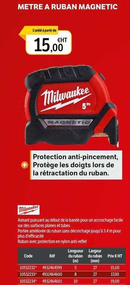 mètre à ruban magnetic  milwaukee
