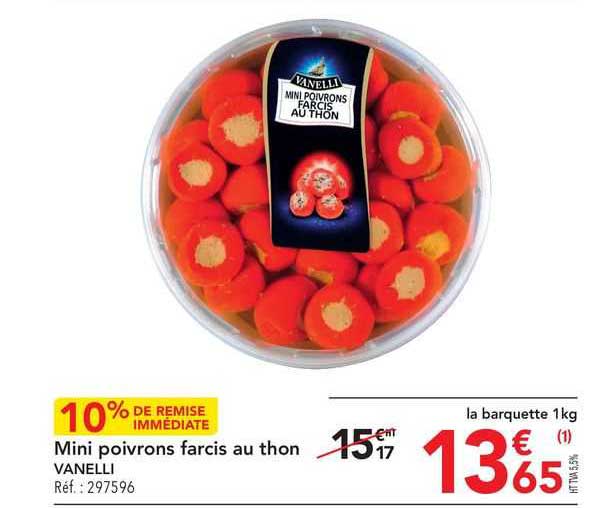 mini poivrons farcis au thon vanelli